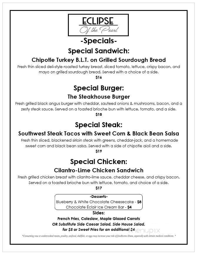 Eclipse Of the Pearl - Rockland, ME menu_pic