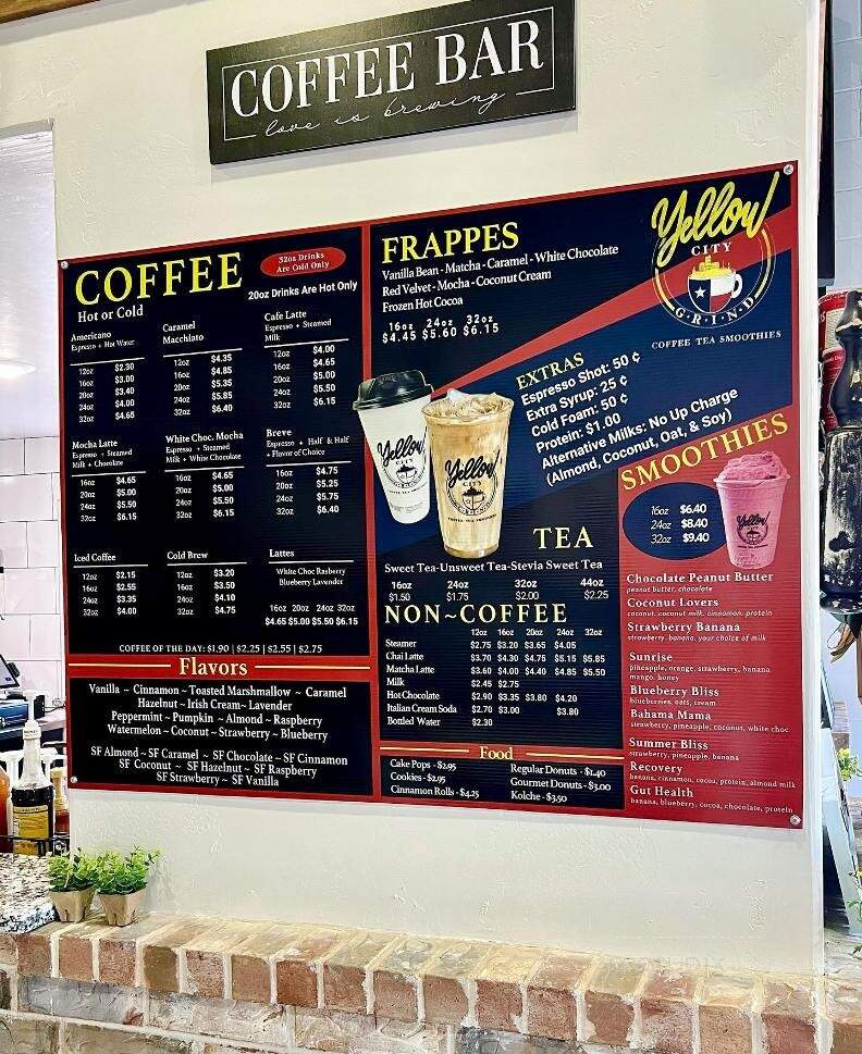 Yellow City Grind - Amarillo, TX menu_pic