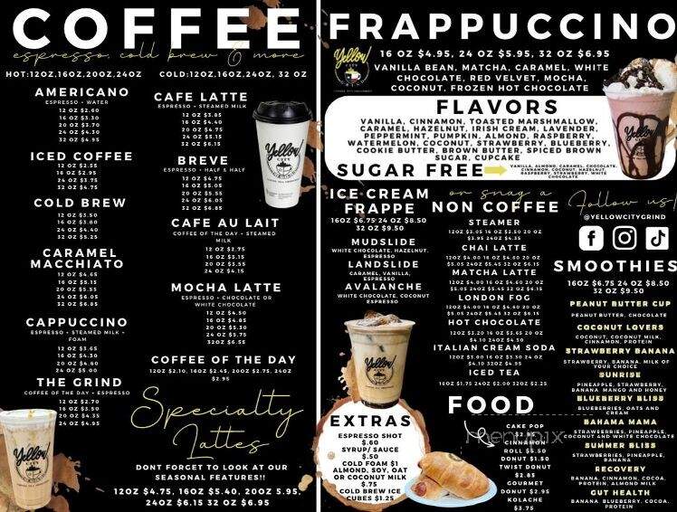 Yellow City Grind - Amarillo, TX menu_pic