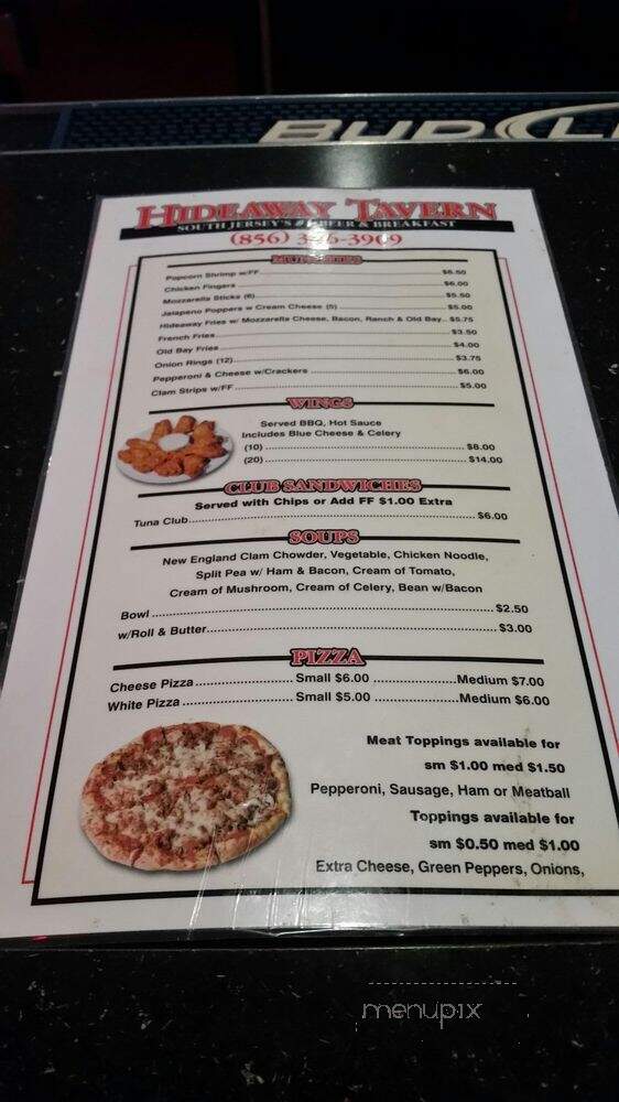 Hide-A-Way Tavern - Clementon, NJ menu_pic
