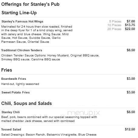 Stanley's Pub - Cincinnati, OH menu_pic