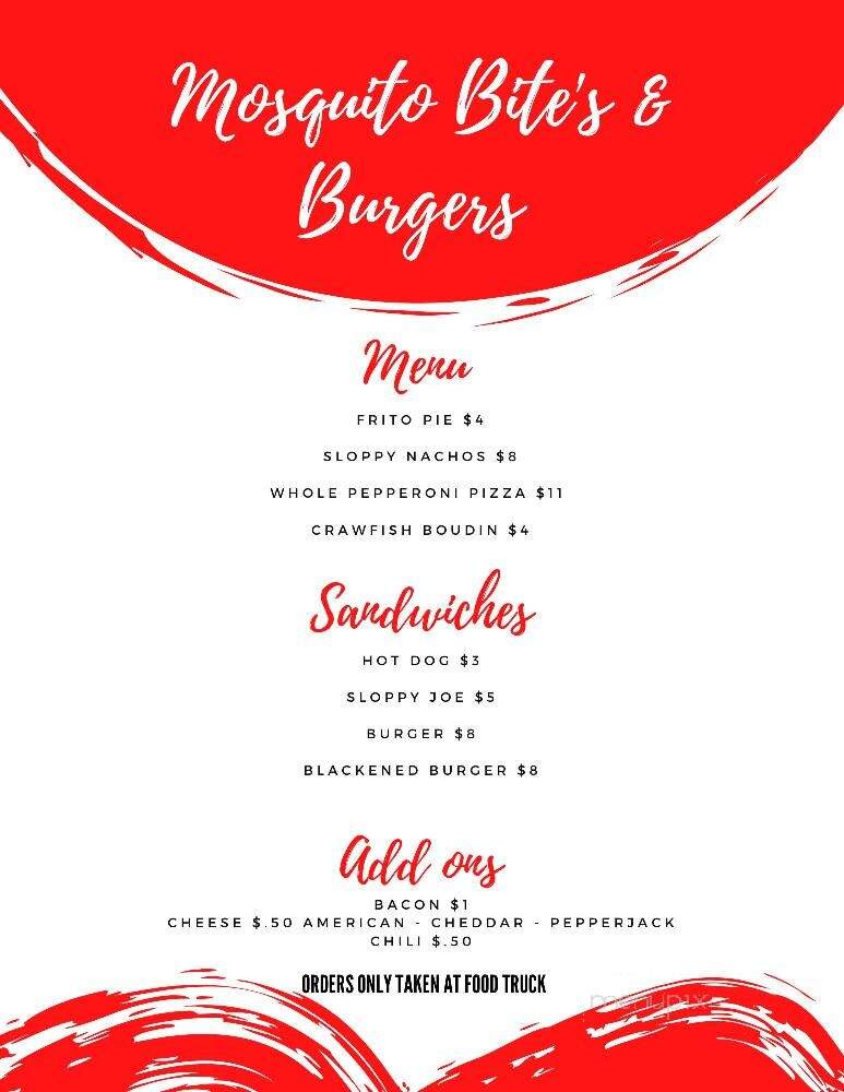 Mosquito Bar - Morgan City, LA menu_pic