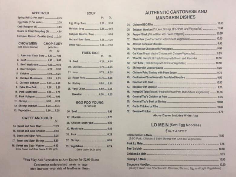 Imperial Palace - Clinton Township, MI menu_pic