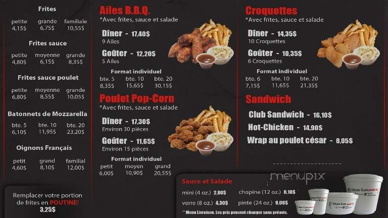 Restaurant Dixie Lee Matane Enr - Matane, QC menu_pic