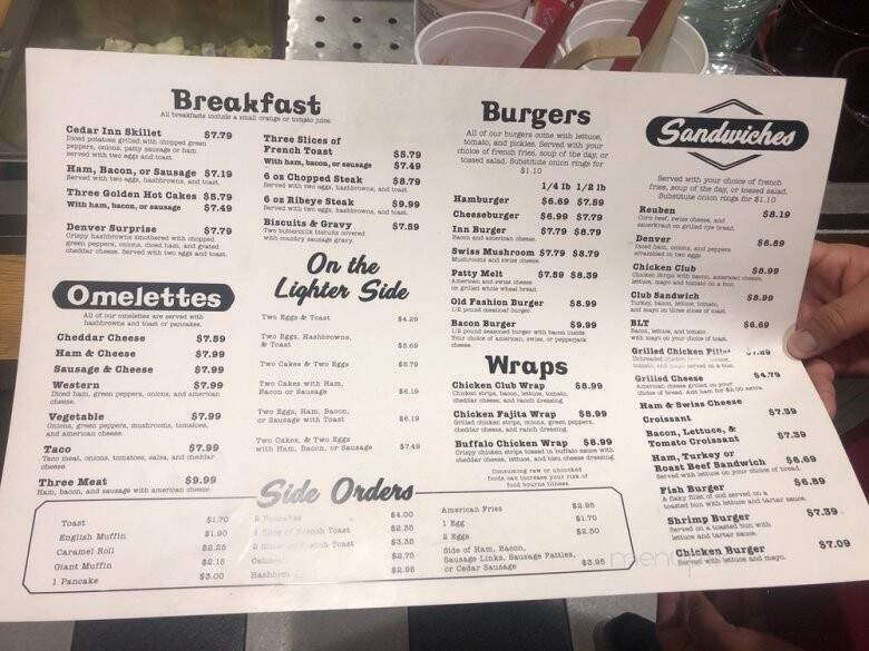 Cedar Inn Family Restaurant - Devils Lake, ND menu_pic