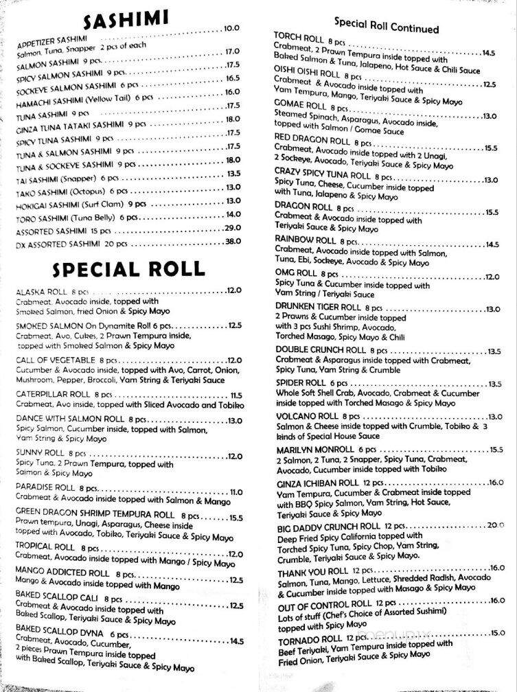 Ginza Ichiban - Quesnel, BC menu_pic