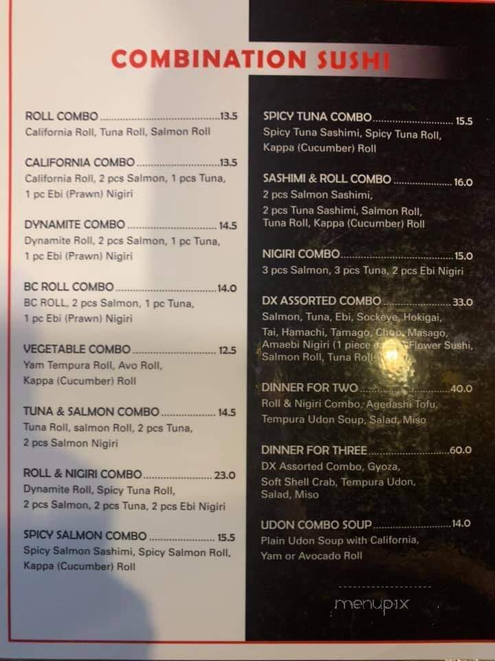 Ginza Ichiban - Quesnel, BC menu_pic