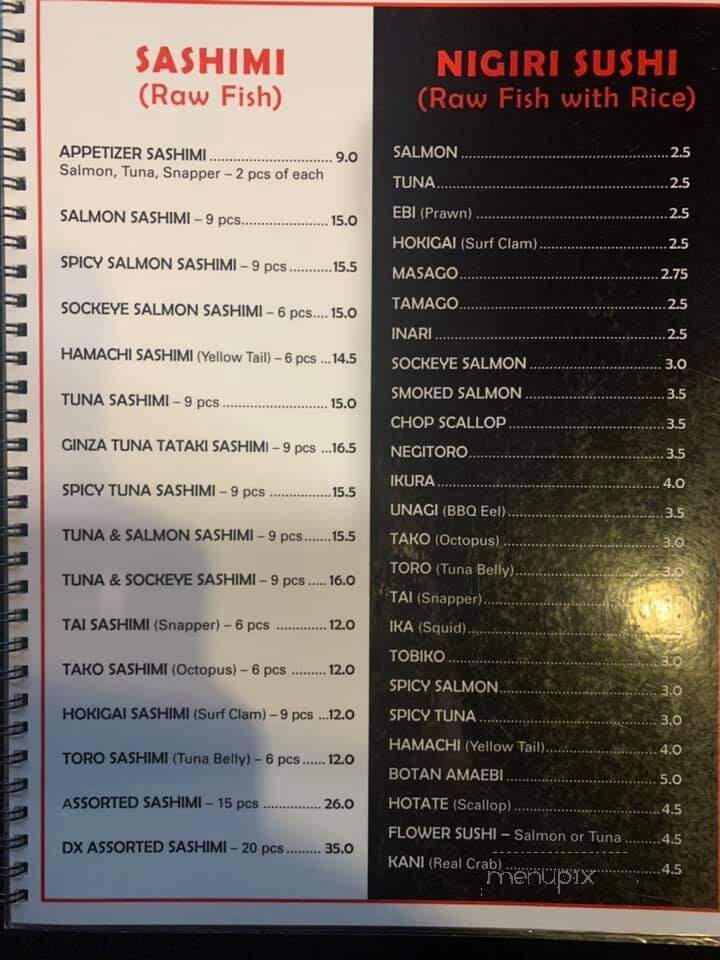 Ginza Ichiban - Quesnel, BC menu_pic