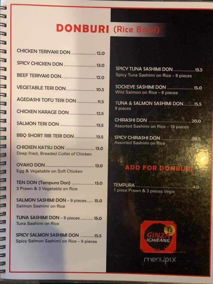 Ginza Ichiban - Quesnel, BC menu_pic