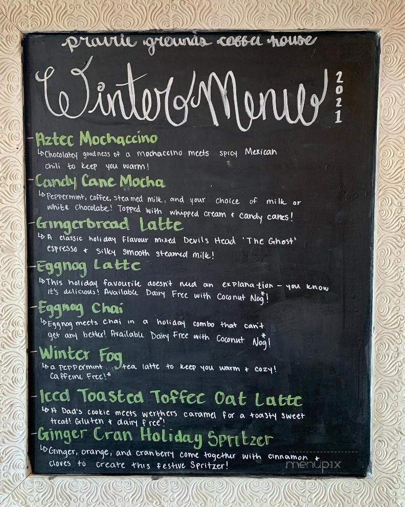 Prairie Grounds Coffee House - Langdon, AB menu_pic