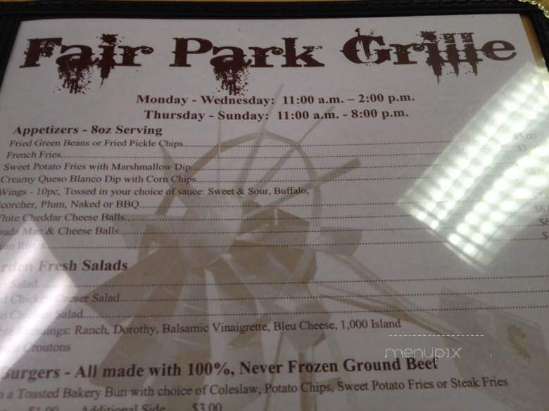 Fair Park Grille - Columbus, NE menu_pic