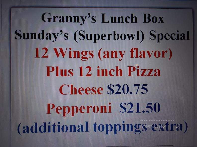 Granny's Lunch Box - Lumpkin, GA menu_pic