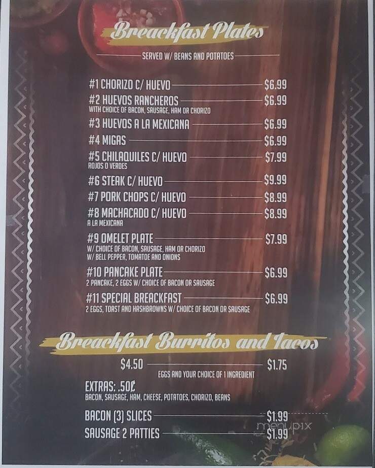 Roy's Taqueria and Mexican Restaurant - Waco, TX menu_pic