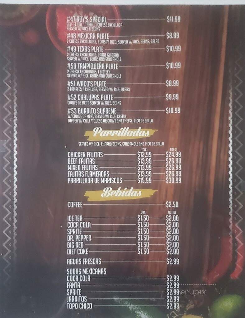Roy's Taqueria and Mexican Restaurant - Waco, TX menu_pic