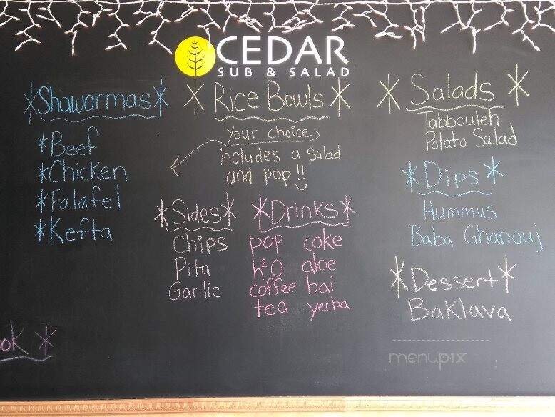 Cedar Sub & Salad - Port Huron, MI menu_pic