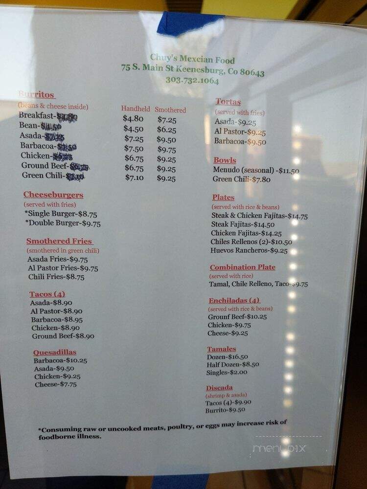 Chuy's Mexican Food - Keenesburg, CO menu_pic