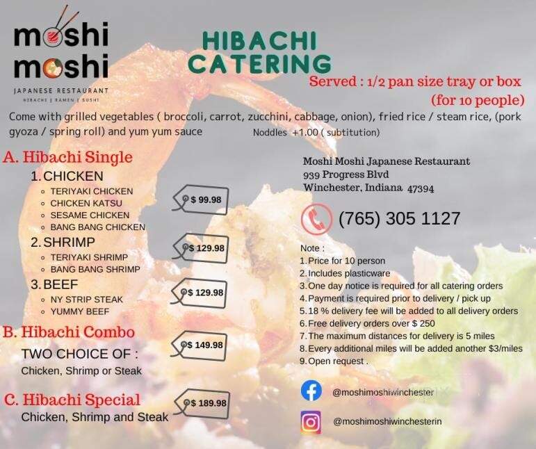 Moshi Moshi Japanese Hibachi, Ramen & Sushi - Winchester, IN
