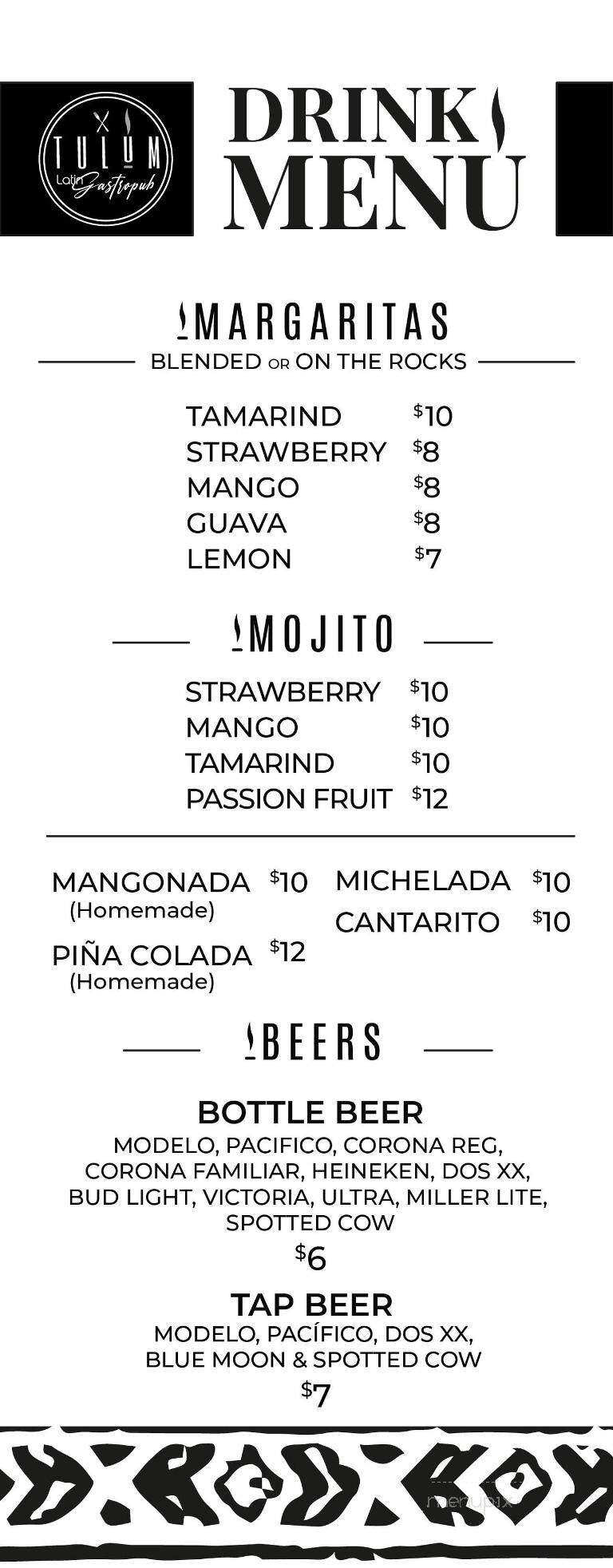 Tulum Latin Gastropub - Milwaukee, WI menu_pic