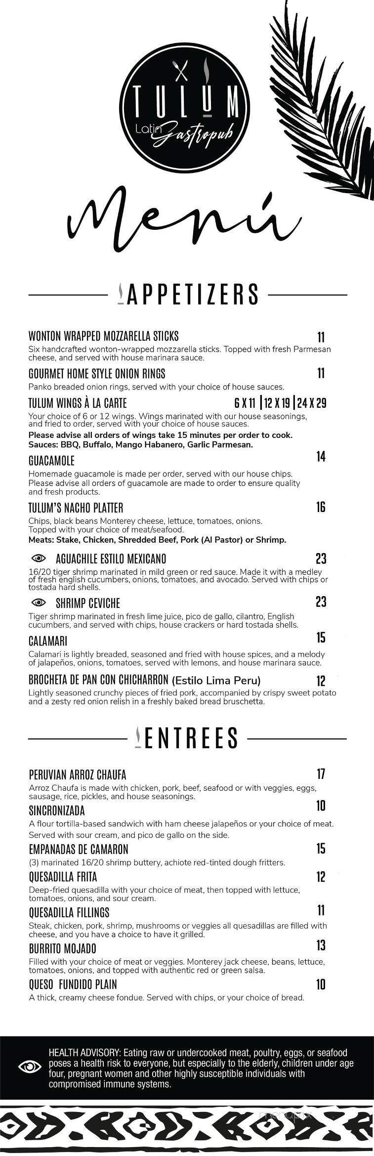 Tulum Latin Gastropub - Milwaukee, WI menu_pic