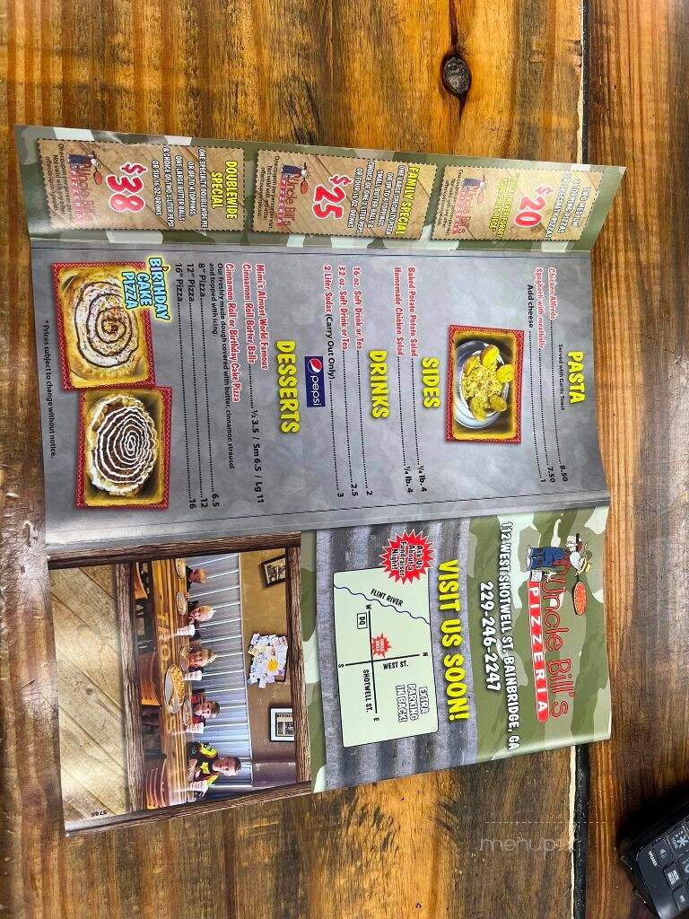 Uncle Bill's Pizzeria - Sylvester, GA menu_pic