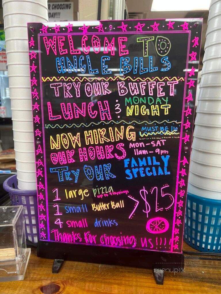 Uncle Bill's Pizzeria - Sylvester, GA menu_pic