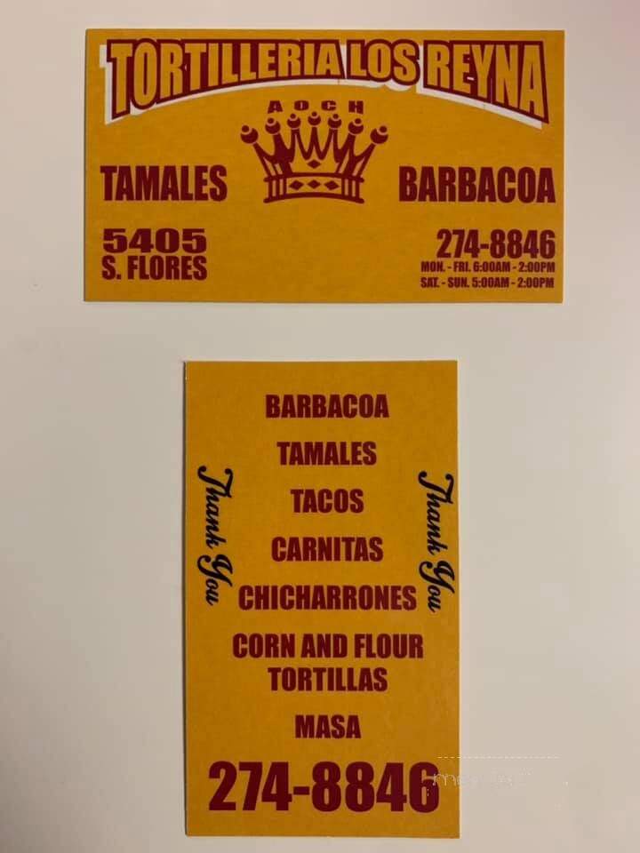 Tortilleria Los Reyna - San Antonio, TX menu_pic