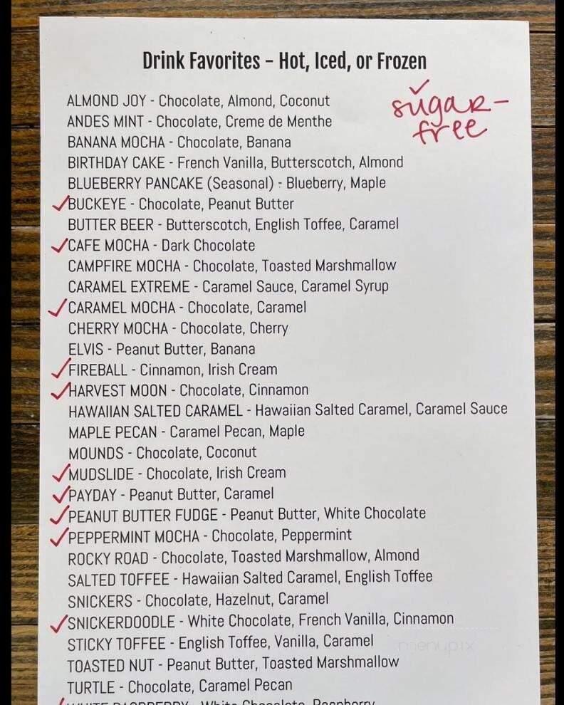 Wired Coffee Bar - Willard, OH menu_pic
