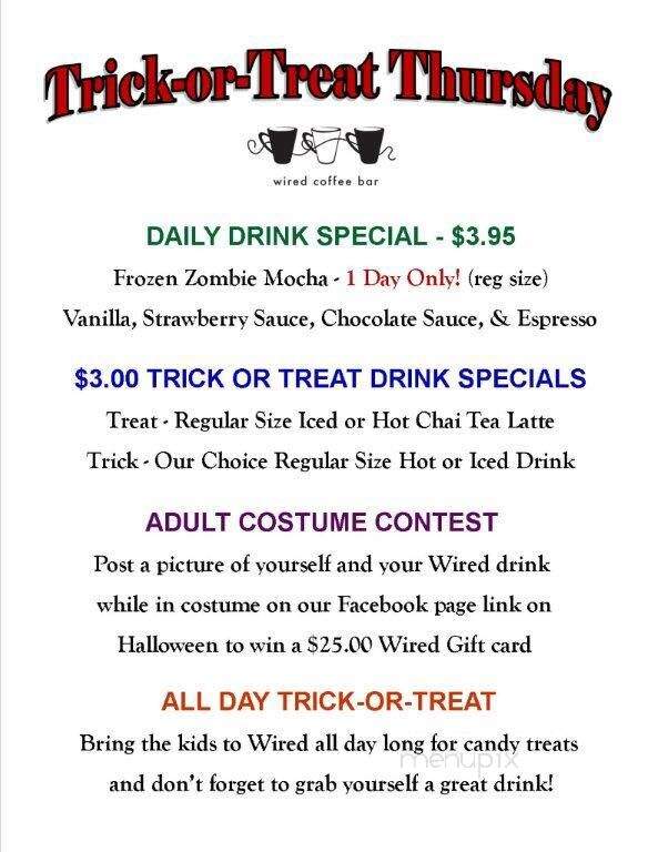Wired Coffee Bar - Willard, OH menu_pic