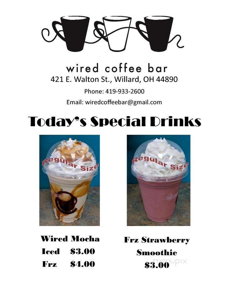 Wired Coffee Bar - Willard, OH menu_pic