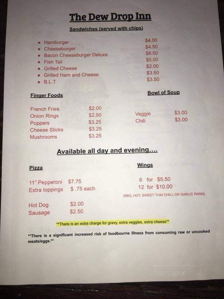 Dew Drop Inn - Newark, OH menu_pic