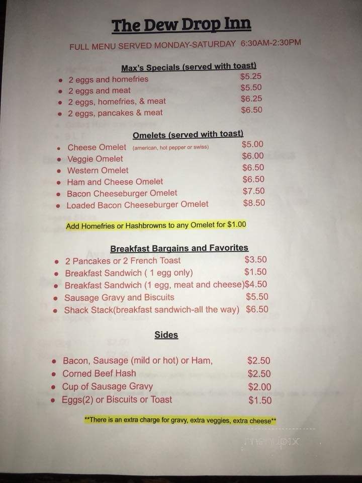 Dew Drop Inn - Newark, OH menu_pic
