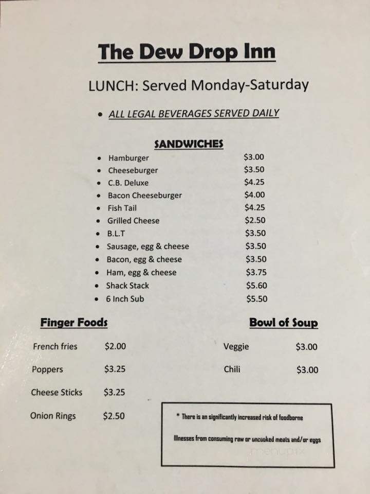 Dew Drop Inn - Newark, OH menu_pic