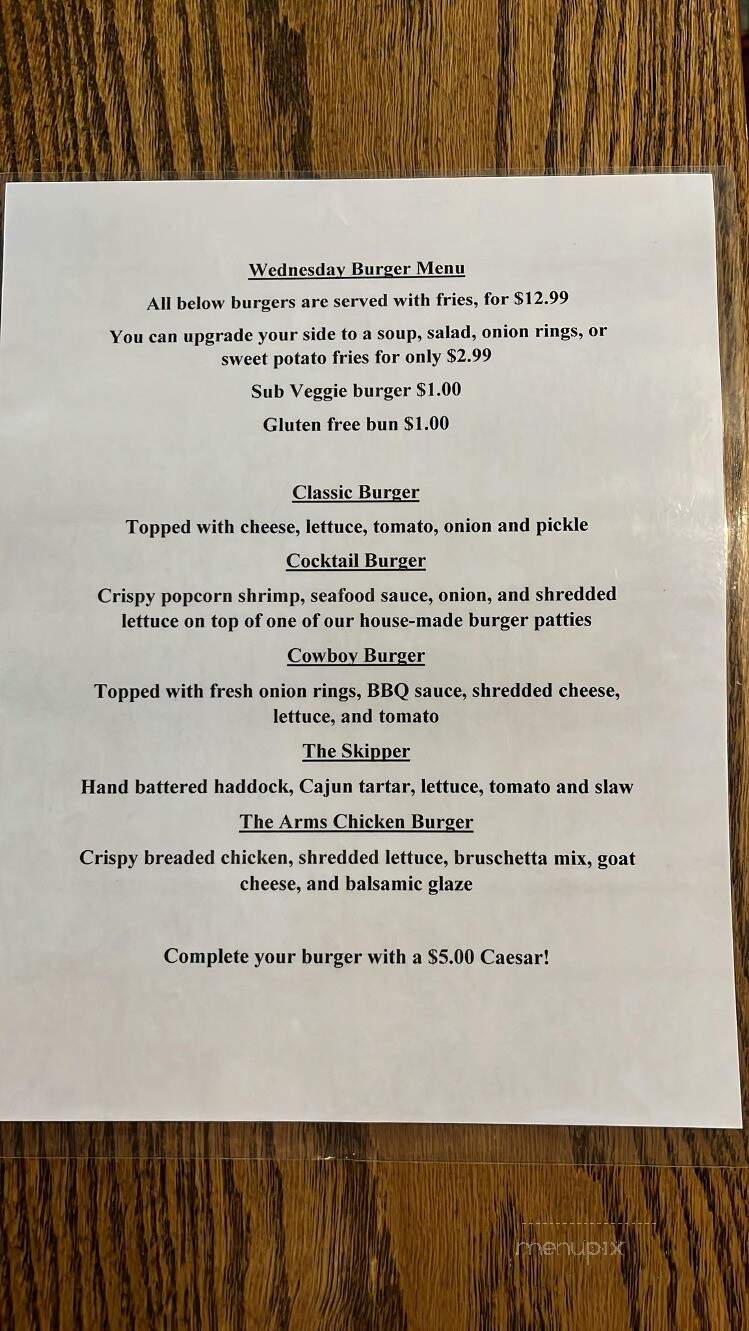 St George Arms - Caledonia, ON menu_pic