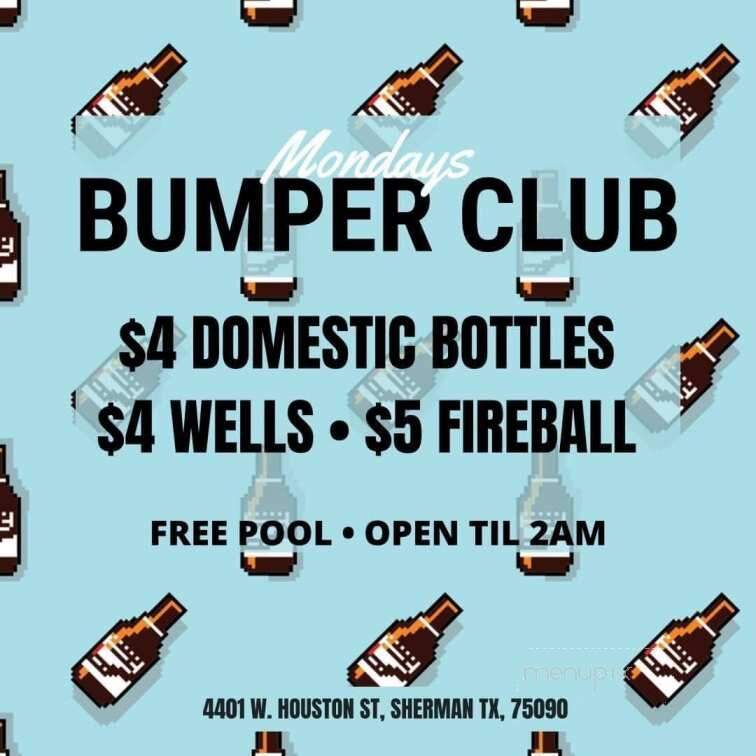 Dorothy's Bumper Club - Sherman, TX menu_pic