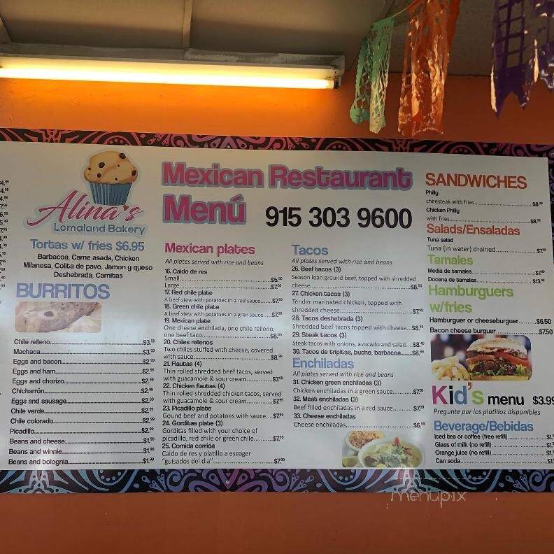 Lomaland Bakery - El Paso, TX menu_pic