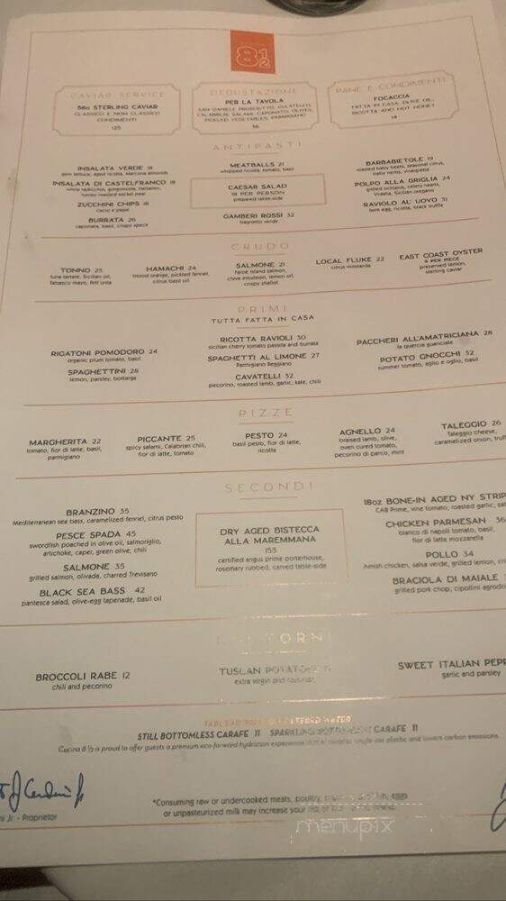 Eight And A Half Restaurant - New York, NY menu_pic