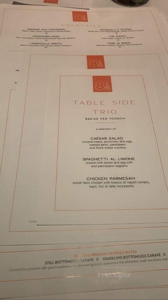 Eight And A Half Restaurant - New York, NY menu_pic