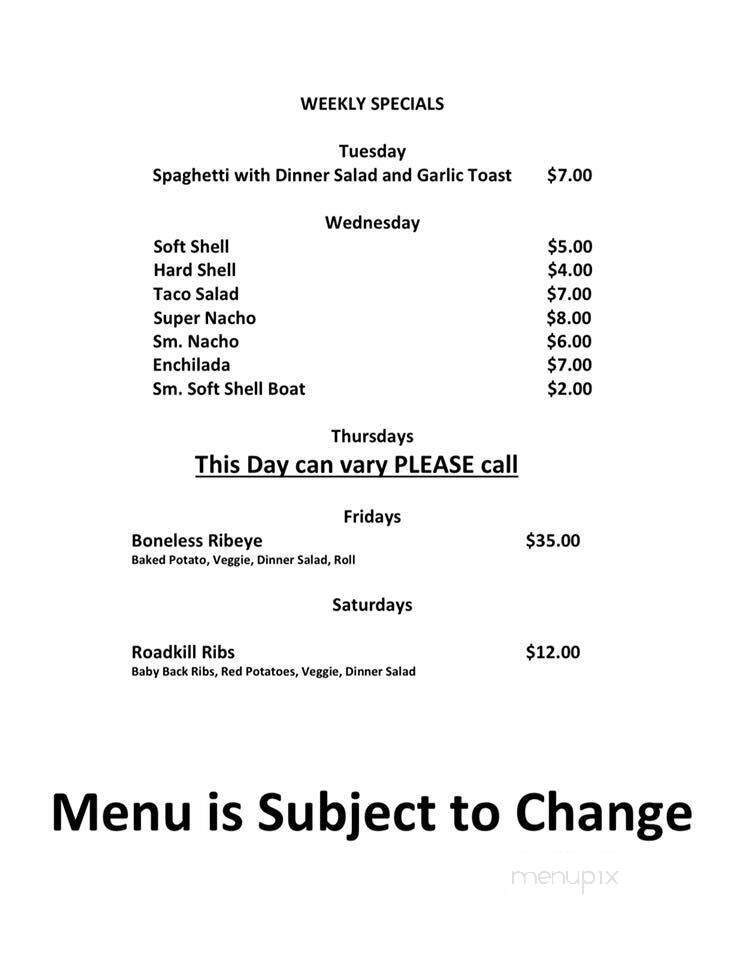 JD's Wildlife Sanctuary - Bynum, MT menu_pic