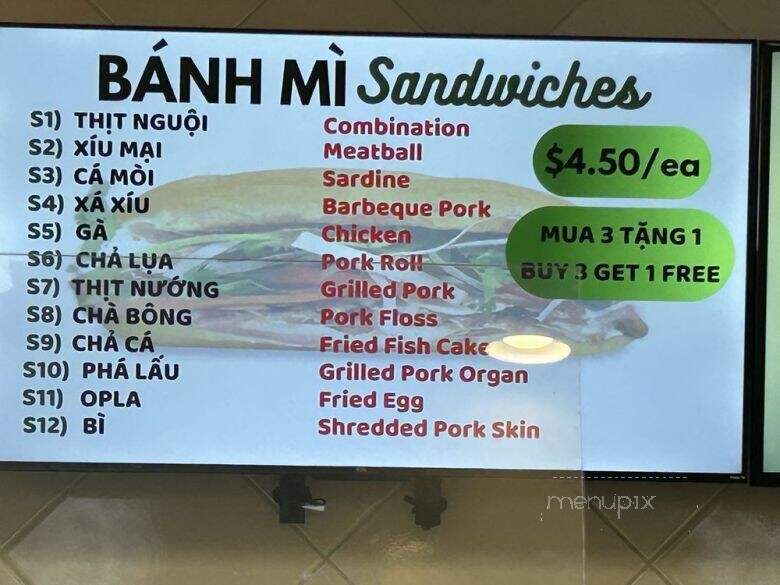 Saigon Deli - Arlington, TX menu_pic