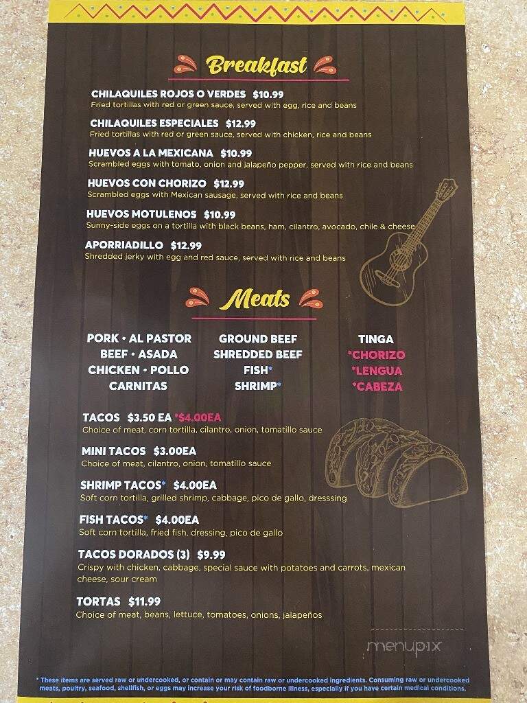 Las Michoacanas - Eureka, CA menu_pic