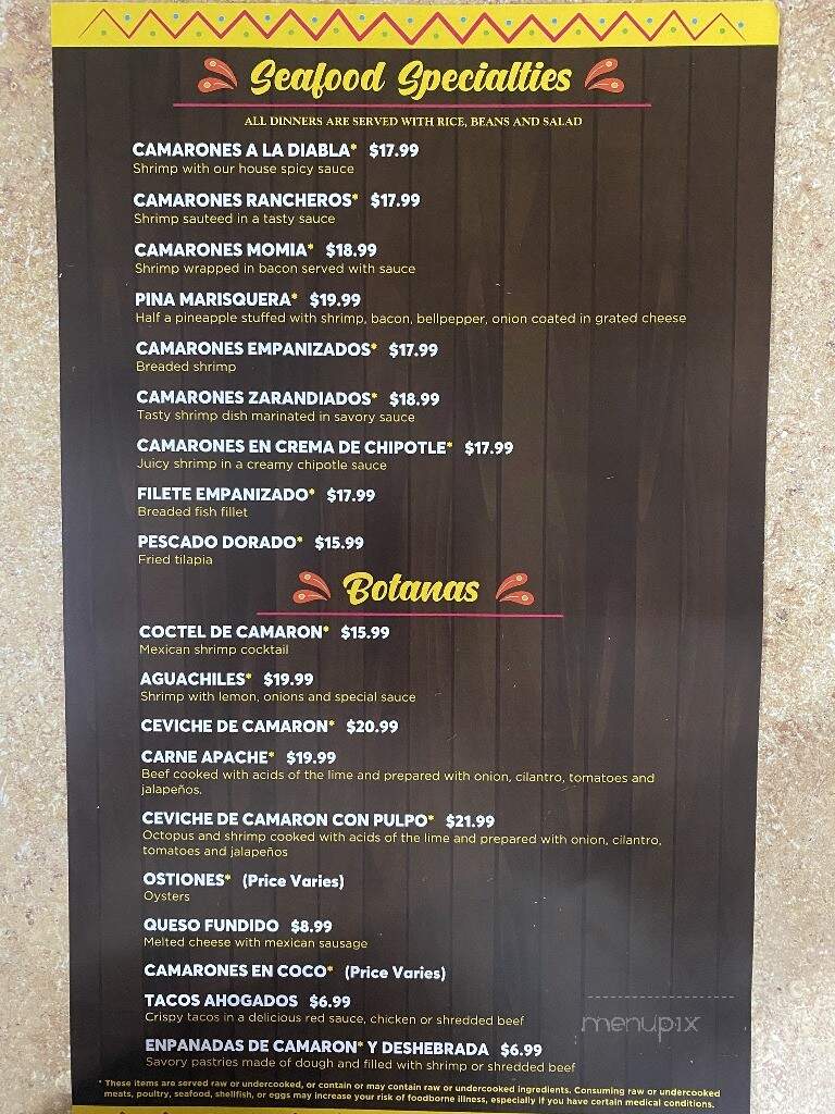 Las Michoacanas - Eureka, CA menu_pic