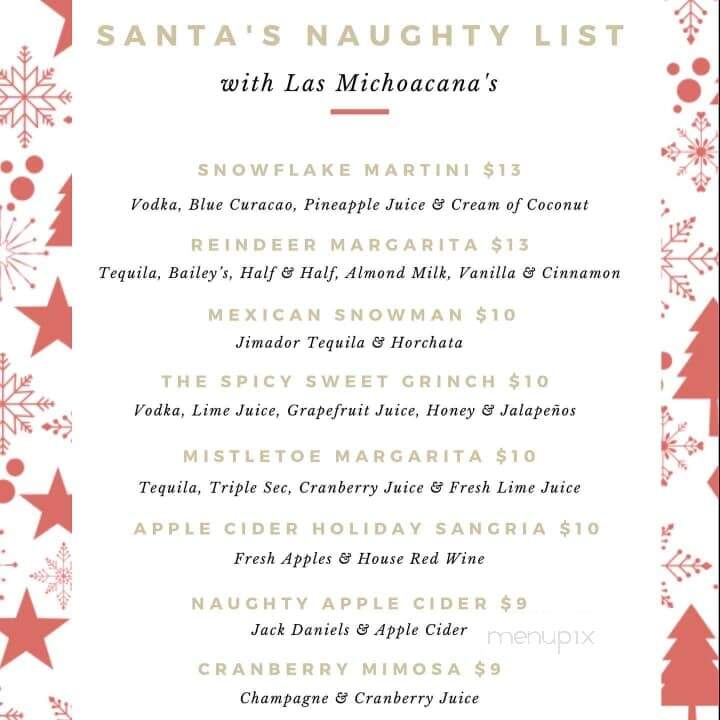 Las Michoacanas - Eureka, CA menu_pic