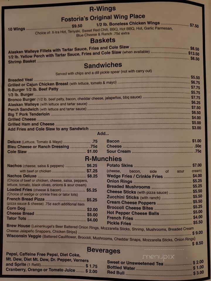 R-Place - Fostoria, OH menu_pic