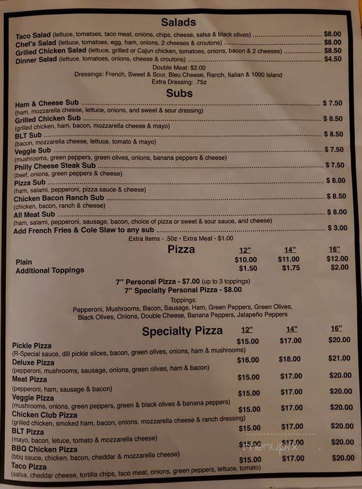 R-Place - Fostoria, OH menu_pic