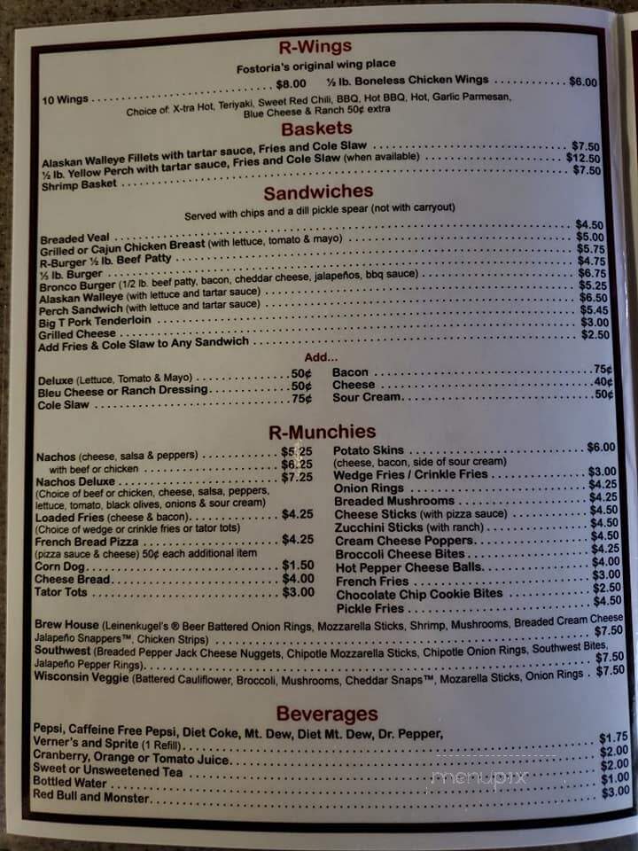 R-Place - Fostoria, OH menu_pic