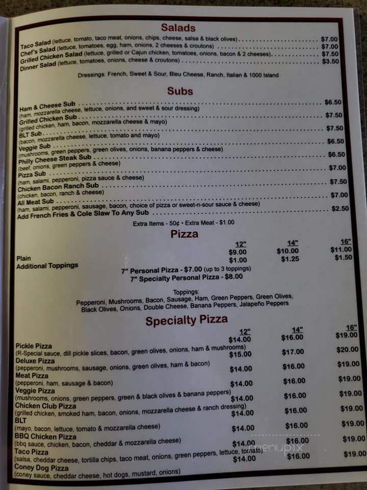 R-Place - Fostoria, OH menu_pic