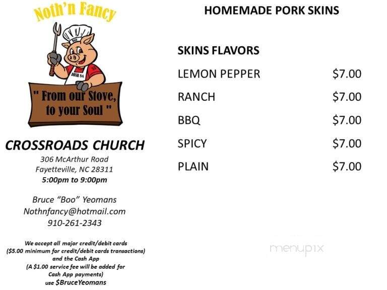 Noth'n Fancy - Fayetteville, NC menu_pic