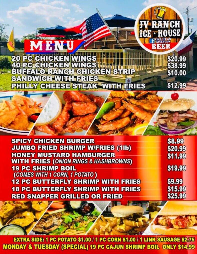 JV Ranch Ice House - Houston, TX menu_pic
