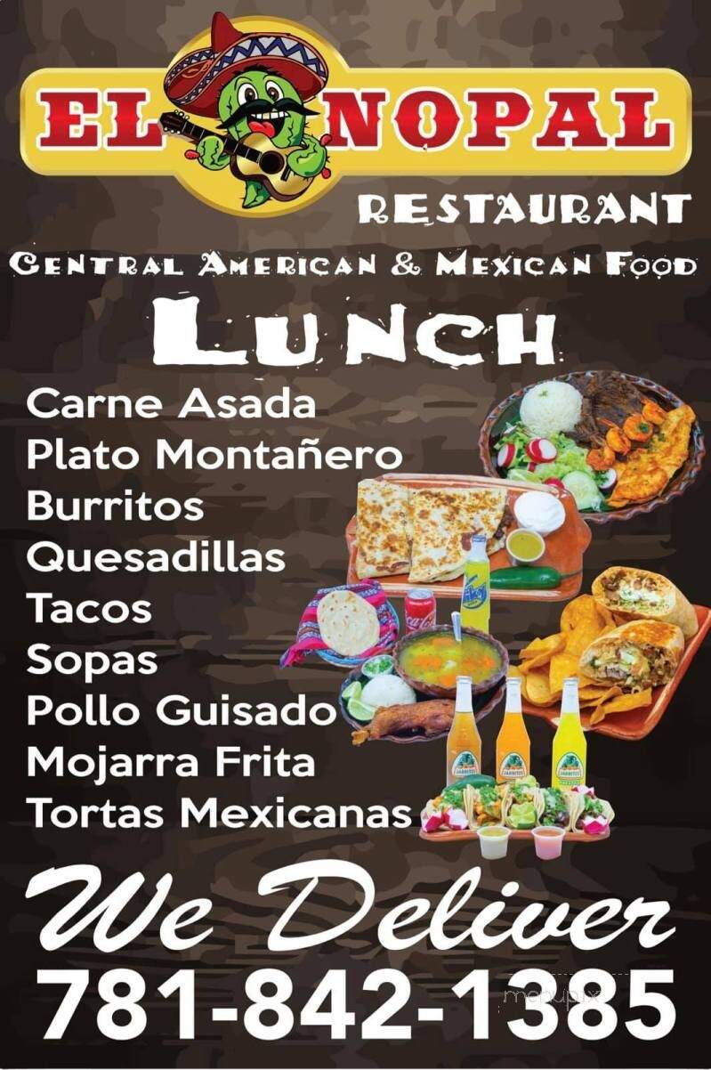 El Nopal Restaurant - Lynn, MA menu_pic