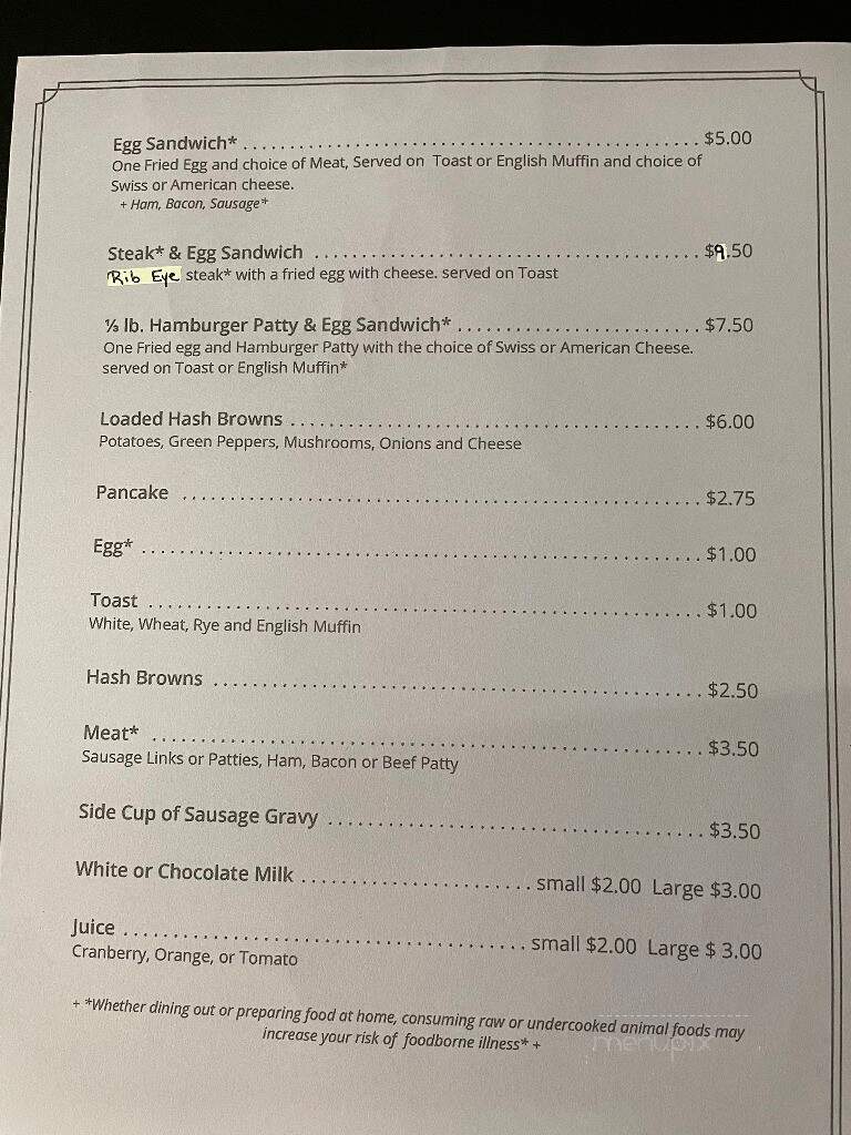 Tuesday's Bar & Grill - New Lisbon, WI menu_pic
